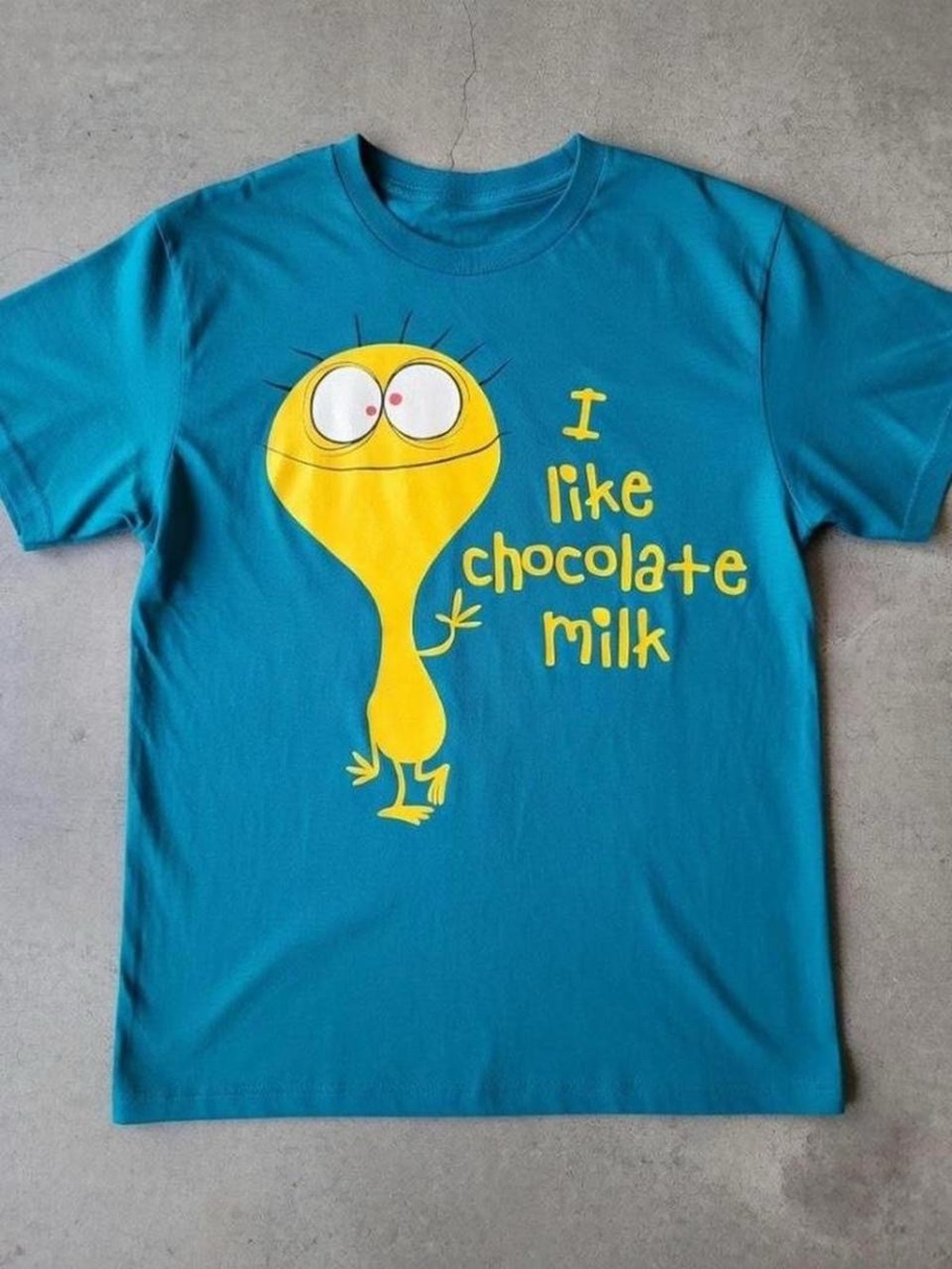 Gildan Teal Short Sleeve Tee with Yellow Graphic